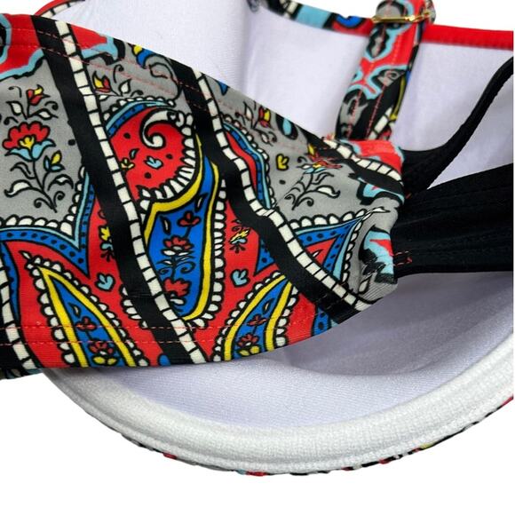 Swimsuits For All Paisley Padded Underwire Bikini Top NWT Size 14 - Picture 6 of 10